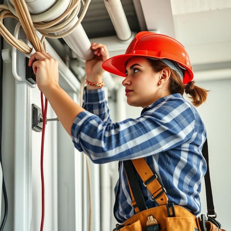 Electrician working with tools
